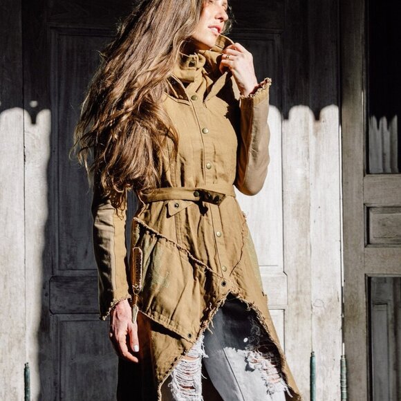 Asymmetric Canvas Coat - Picture 1 of 11